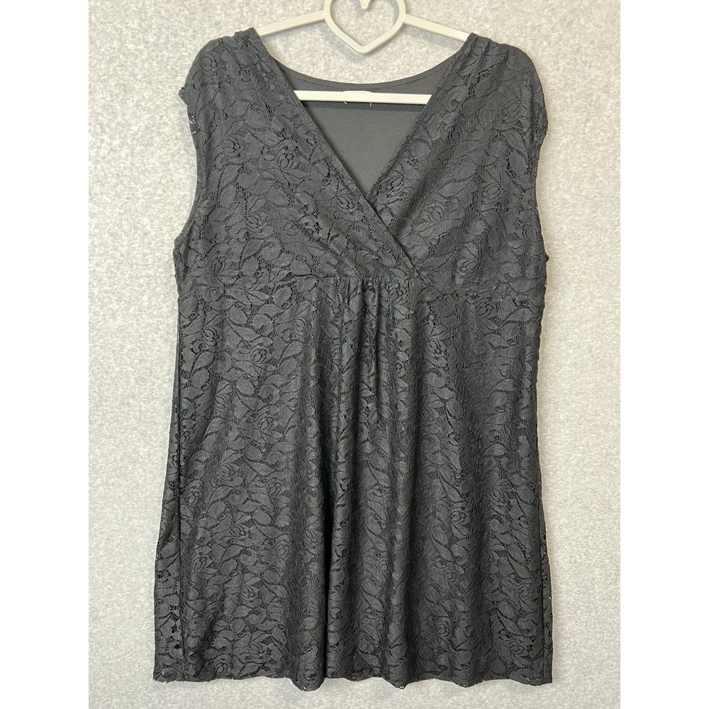 Soma Black Floral Lace Chemise Nightgown Sleeveless Empire Waist L Estimated 472